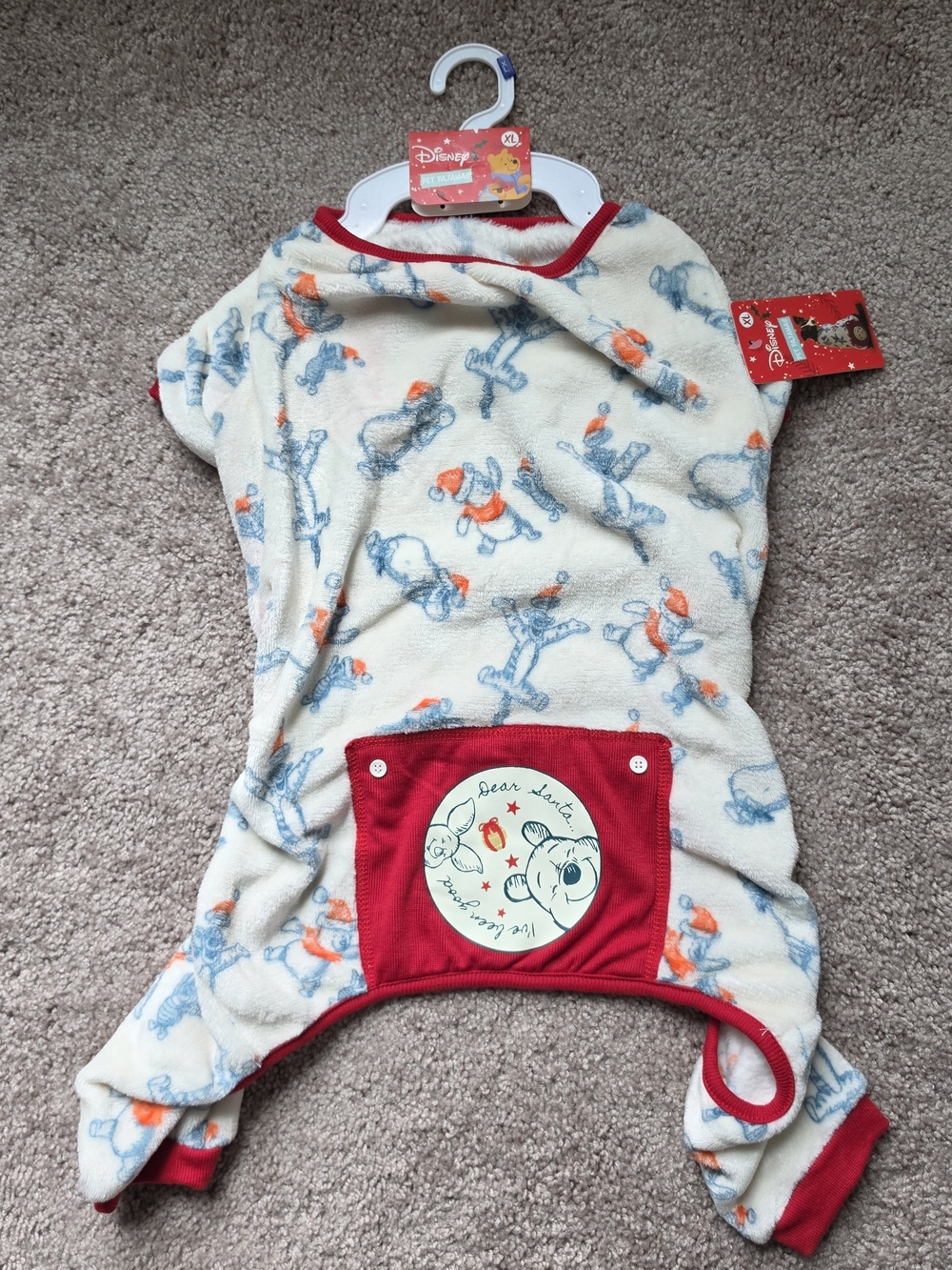 Disney Winnie The Pooh Faux Fur Cristmas Pet Pajamas *see Notes